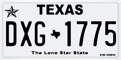 TX license plate DXG1775