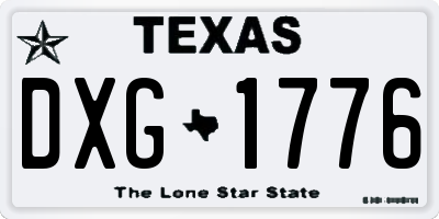 TX license plate DXG1776