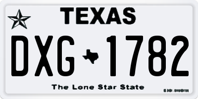 TX license plate DXG1782