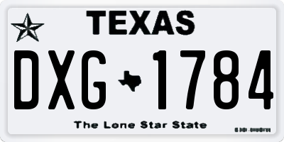 TX license plate DXG1784