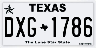 TX license plate DXG1786
