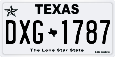 TX license plate DXG1787