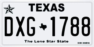 TX license plate DXG1788