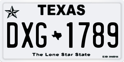 TX license plate DXG1789