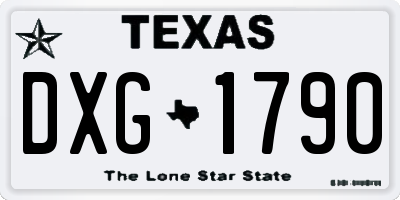 TX license plate DXG1790
