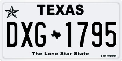 TX license plate DXG1795