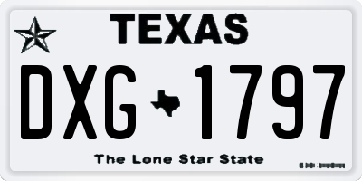 TX license plate DXG1797