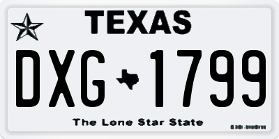 TX license plate DXG1799