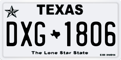TX license plate DXG1806