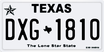 TX license plate DXG1810