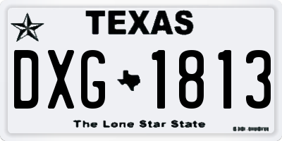 TX license plate DXG1813