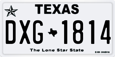 TX license plate DXG1814