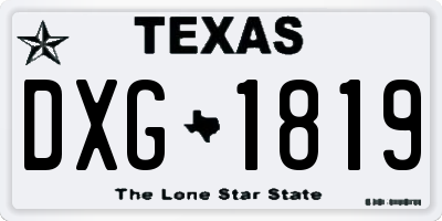 TX license plate DXG1819