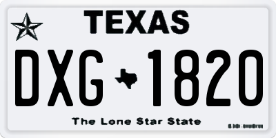 TX license plate DXG1820