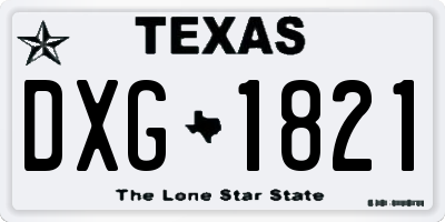 TX license plate DXG1821