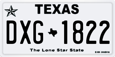 TX license plate DXG1822