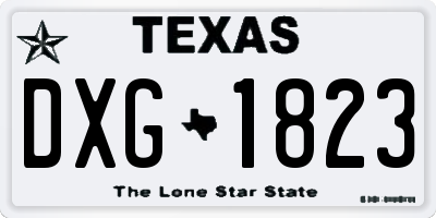 TX license plate DXG1823