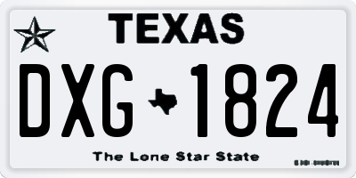 TX license plate DXG1824