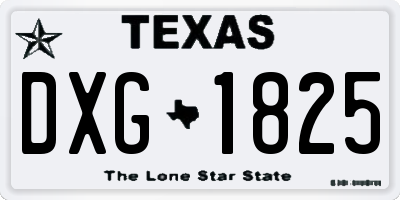 TX license plate DXG1825