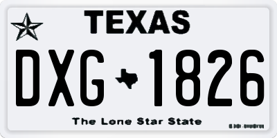 TX license plate DXG1826