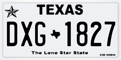 TX license plate DXG1827