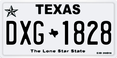 TX license plate DXG1828