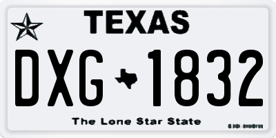 TX license plate DXG1832