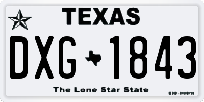 TX license plate DXG1843