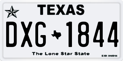 TX license plate DXG1844