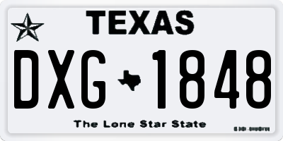 TX license plate DXG1848