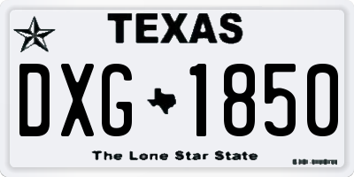 TX license plate DXG1850