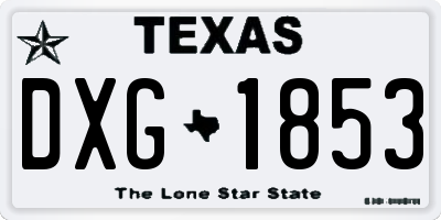 TX license plate DXG1853