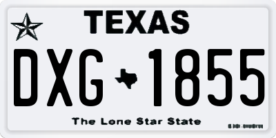 TX license plate DXG1855