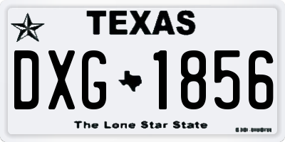 TX license plate DXG1856