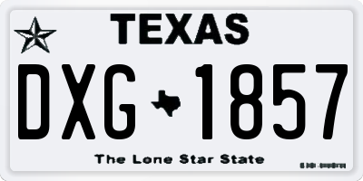 TX license plate DXG1857