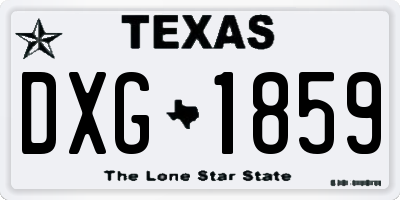TX license plate DXG1859