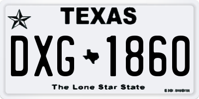 TX license plate DXG1860