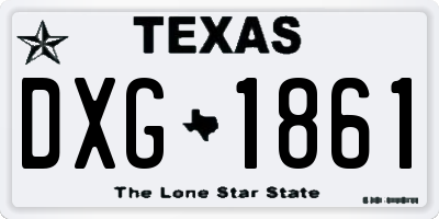 TX license plate DXG1861