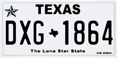 TX license plate DXG1864