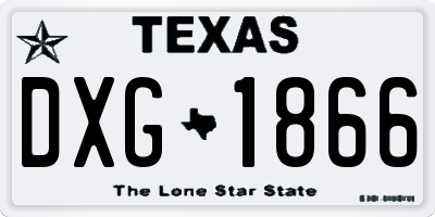 TX license plate DXG1866