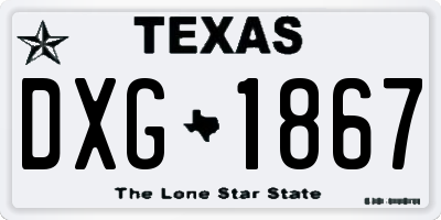 TX license plate DXG1867