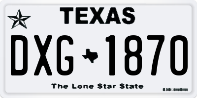 TX license plate DXG1870