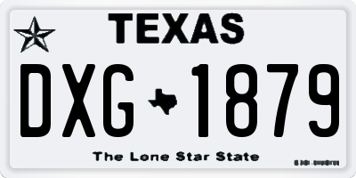 TX license plate DXG1879