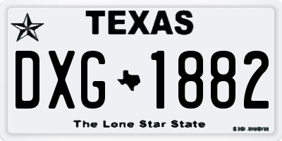 TX license plate DXG1882
