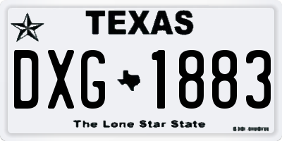 TX license plate DXG1883