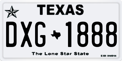 TX license plate DXG1888