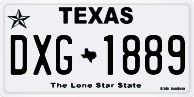 TX license plate DXG1889