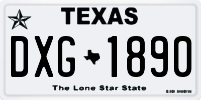 TX license plate DXG1890