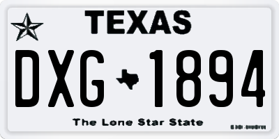 TX license plate DXG1894