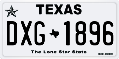 TX license plate DXG1896